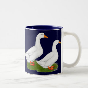 Tasse 2 Couleurs Canards :  Pekins blanc
