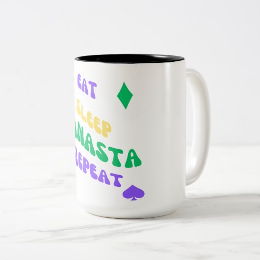 Tasse 2 Couleurs Canasta Enthousiaste Mantra Manger Sleep Canasta r (Devant droit)