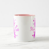 Tasse 2 Couleurs Cancer du sein Hope Love Courage (Centre)