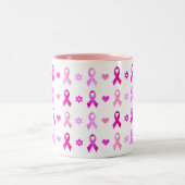 Tasse 2 Couleurs Cancer du sein Ruban rose (Centre)