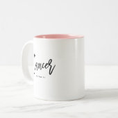 Tasse 2 Couleurs Cancer Horoscope Moderne Amusants Script Anniversa (Devant gauche)