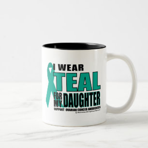 Tasse 2 Couleurs Cancer ovarien Teal pour la fille