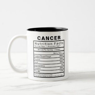 Tasse 2 Couleurs Cancer Star Sign Statistiques de la valeur nutriti