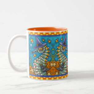 TASSE 2 COULEURS CANDY CORN SEAHORSE WITCH, SOUS LA MER HALLOWEEN