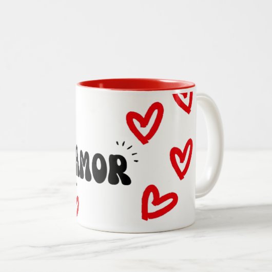 Tasse 2 Couleurs Caneca Amor  (Devant droit)