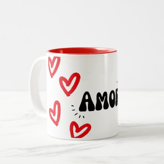 Tasse 2 Couleurs Caneca Amor  (Devant gauche)