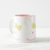 Tasse 2 Couleurs Caneca de café Happy Easter (Devant gauche)