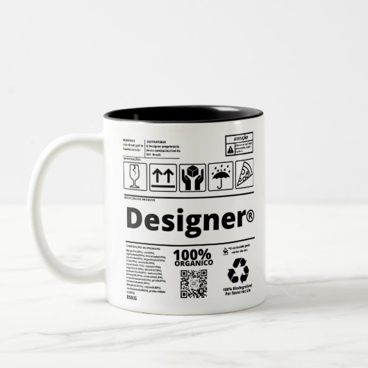 Tasse 2 Couleurs Caneca Designer (Gauche)