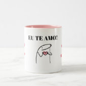 Tasse 2 Couleurs Caneca Flork EU TE AMO (Centre)
