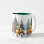 Tasse 2 Couleurs Caneton de Noël (Devant droit)