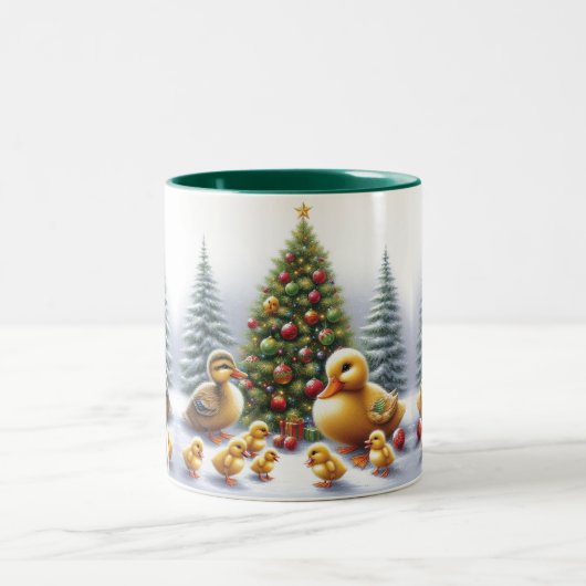Tasse 2 Couleurs Caneton de Noël (Centre)