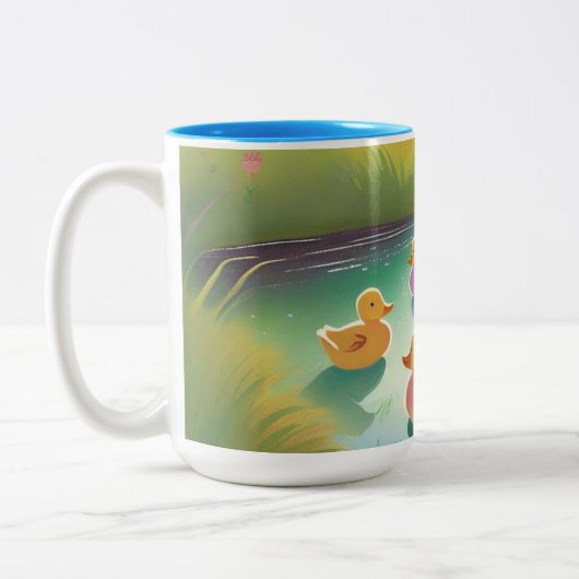 Tasse 2 Couleurs Canetons dans un étang (Gauche)