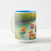Tasse 2 Couleurs Canetons dans un étang (Devant gauche)