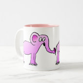 Tasse 2 Couleurs Canette de l'Éléphant Rose (Devant gauche)