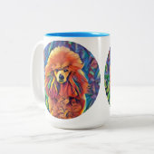 Tasse 2 Couleurs Caniche en verre souillé (Devant gauche)