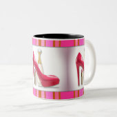 Tasse 2 Couleurs Canne à lèvres à parfum à talon rose (Devant droit)