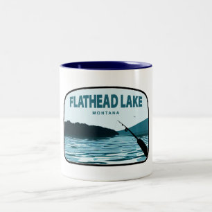 Tasse 2 Couleurs Canne à pêche du lac Flathead Montana
