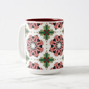 Tasse 2 Couleurs Canne de bonbons de Noël festive