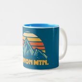Tasse 2 Couleurs Cannon Mountain New Hampshire Retro Turquoise (Devant droit)