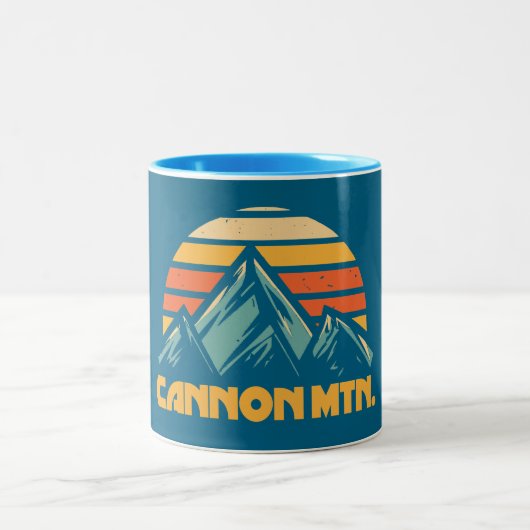 Tasse 2 Couleurs Cannon Mountain New Hampshire Retro Turquoise (Centre)