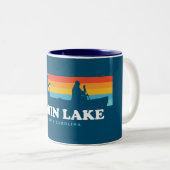 Tasse 2 Couleurs Canot Badin Lake North Carolina (Devant droit)