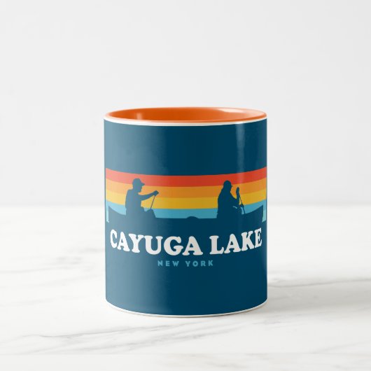 Tasse 2 Couleurs Canot Cayuga Lake New York (Centre)