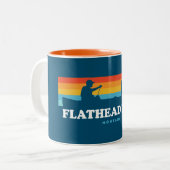 Tasse 2 Couleurs Canot Flathead Lake Montana (Devant gauche)