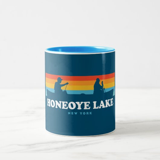 Tasse 2 Couleurs Canot Honeoye Lake New York (Centre)