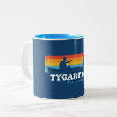 Tasse 2 Couleurs Canot Tygart Lake West Virginia (Devant gauche)