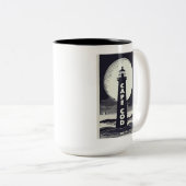 Tasse 2 Couleurs Cape Cod Massachusetts Phare Lune (Devant droit)