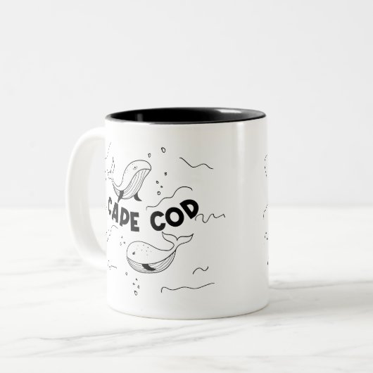 Tasse 2 Couleurs Cape Cod Massachusetts Whales (Devant gauche)