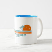 Tasse 2 Couleurs Cape Henlopen Delaware Sun Palm Trees (Devant droit)