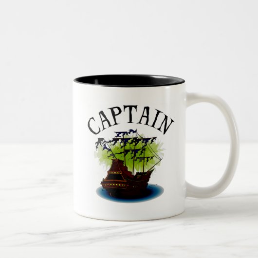 Tasse 2 Couleurs Capitaine de pirate (Droit)