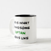 Tasse 2 Couleurs capitaine, génial (Devant gauche)