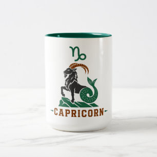 Tasse 2 Couleurs Capricorne Chèvre de Mer Verte Zodiaque