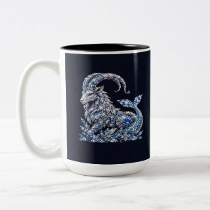 Tasse 2 Couleurs Capricorne Cristal Argenté Zodiaque Luxe
