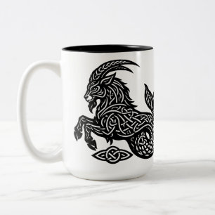 Tasse 2 Couleurs Capricorne — Encre Hantée Zodiaque Bouc‑Poisson