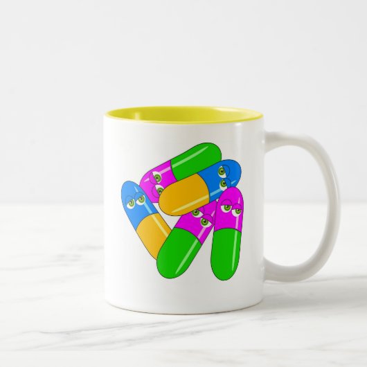 Tasse 2 Couleurs Capsules de comprimé (Droit)