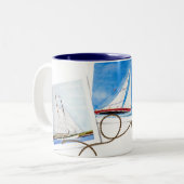 Tasse 2 Couleurs Captures De Navires Avec Corde Nautique (Devant gauche)