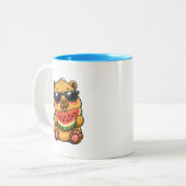 Tasse 2 Couleurs Capybara Cool Pastèque Été (Devant gauche)