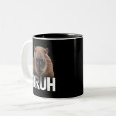 Tasse 2 Couleurs Capybara Drôle Bruh  (Devant gauche)