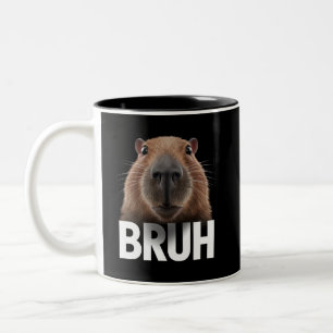 Tasse 2 Couleurs Capybara Drôle Bruh 