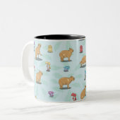 Tasse 2 Couleurs Capybara et mushroom pattern (Devant gauche)