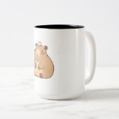 Tasse 2 Couleurs Capybara mignon avec conception Kawaii de fleur de (Devant droit)