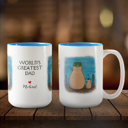 Tasse 2 Couleurs Capybara Père et Fils Personnalisé