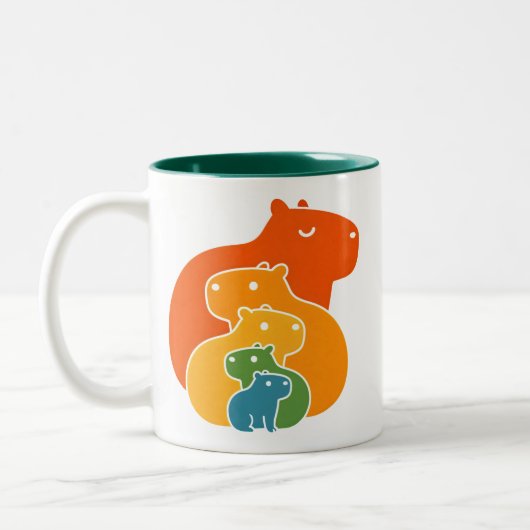 Tasse 2 Couleurs Capybaras arc-en-ciel (Gauche)
