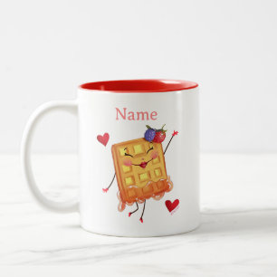Tasse 2 Couleurs Caractère gaufre rétro vintage Valentine
