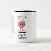 Tasse 2 Couleurs Carburant infirmière - Café et conception de la ge (Devant gauche)