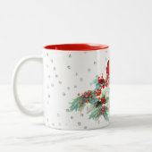 Tasse 2 Couleurs Cardinal d'aquarelle sur les accents argentés de (Gauche)
