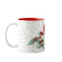 Cardinal d'aquarelle sur les accents argentés de